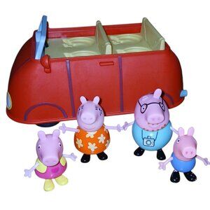 Peppa Pig Talking Red Family Car Figures Lot George Pig Mummy Pig Daddy Pig